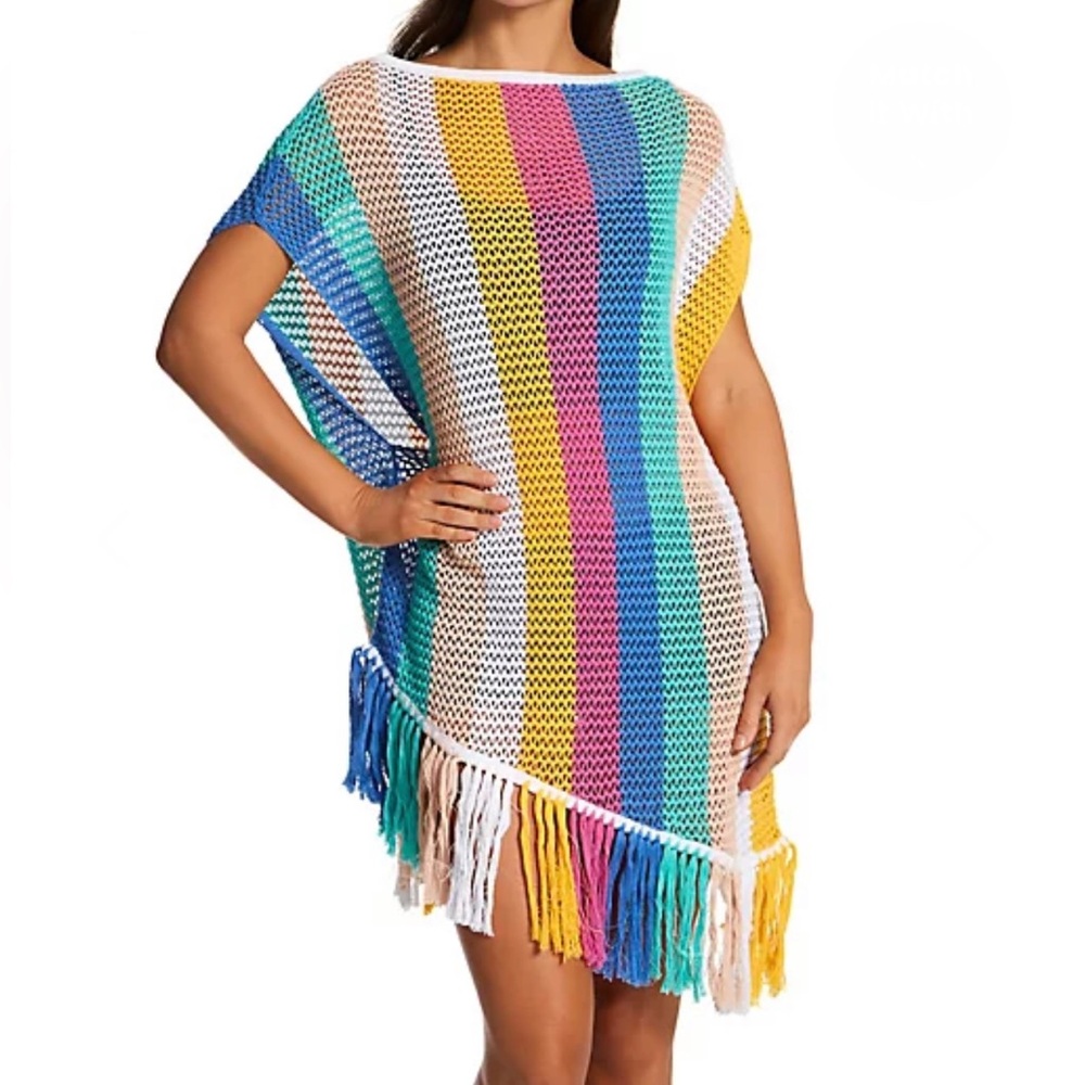 NWT Body Glove asymmetrical crochet swim coverup